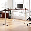 Bush Business Furniture Move 60 Series 60"W Height Adjustable L Shaped Standing Desk, Hansen Cherry/White Powder Coat, Standard Delivery 1 thumbnail image