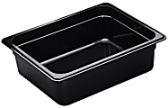 Cambro Camwear GN 1/2 Size 4" Food Pans, 4"H x 10-1/2"W x 12-3/4"D, Black, Set Of 6 Pans 1 thumbnail image