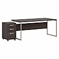 Bush® Business Furniture Hybrid 72"W x 36"D Computer Table Desk With 3-Drawer Mobile File Cabinet, Storm Gray, Standard Delivery