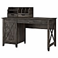 Bush Furniture Key West 54"W Computer Desk With Storage And Desktop Organizers, Dark Gray Hickory, Standard Delivery 1 thumbnail image