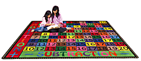 Flagship Carpets Addition And Subtraction Rug, 4' x 4', Multicolor 1 thumbnail image