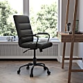 Flash Furniture LeatherSoft™ Faux Leather Mid-Back Office Chair, Black/Chrome
