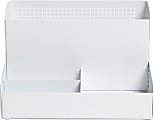 U Brands? Modern Perforated Metal Storage Cup, 6-7/8"H x 3-15/16"W x 5-5/16"D, White 1 thumbnail image