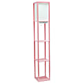 Simple Designs Etagere Organizer Floor Lamp, 62-1/2”H, White Shade/Light Pink Base 1 thumbnail image