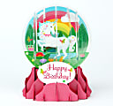 Up With Paper Everyday Pop-Up Greeting Card, Snow Globe, 5" x 3-3/4", Unicorn
