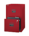 Bisley 14-13/16"D Vertical 2-Drawer Under-Desk File Cabinet, Red