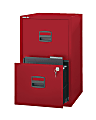 Bisley 14-13/16"D Vertical 2-Drawer Under-Desk File Cabinet, Red 1 thumbnail image