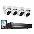 Reolink 8-Channel PoE NVR System With Four 10-Megapixel Dome Cameras, 1.95"H x 10"W x 9.13"D, White