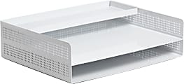 U Brands® Modern Perforated Metal Paper Tray, Letter Size, White