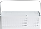 U Brands® Modern Perforated Metal Desk Caddy, 3-15/16"H x 12-5/16"W x 6-15/16"D, White 1 thumbnail image