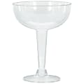Amscan New Year's Large Plastic Champagne Glasses, 8 oz, Clear, 20 Glasses Per Pack, Case Of 2 Packs