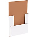 Partners Brand Easy-Fold Mailers, 10 1/4"L x 10 1/4"W x 1"H, White, Pack Of 50