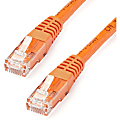 StarTech.com 20ft CAT6 Ethernet Cable - Orange Molded Gigabit CAT 6 Wire - 100W PoE RJ45 UTP 650MHz - Category 6 Network Patch Cord UL/TIA - 20ft Orange CAT6 up to 160ft - 650MHz - 100W PoE