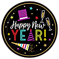 Amscan Bright New Year's Eve Paper Plates, 9", Black, 60 Plates Per Pack, Case Of 2 Packs 1 thumbnail image
