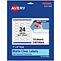 Avery® Permanent Labels With Sure Feed®, 94053-CMF10, Oval, 1" x 2", Matte Clear, Pack Of 240 1 thumbnail image