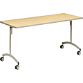 Bretford® EXPLORE® Flip And Nest Collaborative Table With Casters, 32"H x 60"W x 24"W, Grey Mist (EDUF2460-01)