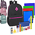 Trailmaker Girls' Backpacks With 30-Piece School Supply Kits, Assorted Colors, Pack Of 12 Sets