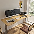FlexiSpot E7 Electric 72"W Height-Adjustable Standing Desk, Bamboo/Silver 1 thumbnail image
