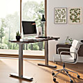 FlexiSpot E7 Electric 55"W Height-Adjustable Standing Desk, Dark Bamboo/Silver