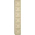 Tennsco Six-Tier Box Locker, 1-Wide, 72"H x 12"W x 18"D, Sand