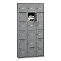 Tennsco Six-Tier Box Locker, 3-Wide, 72"H x 36"W x 18"D, Medium Gray