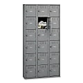 Tennsco Six-Tier Box Locker, 3-Wide, 72"H x 36"W x 18"D, Medium Gray 1 thumbnail image