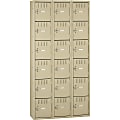 Tennsco Six-Tier Box Locker, 3-Wide, 72"H x 36"W x 18"D, Sand