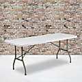 Flash Furniture Elon Plastic Folding Table, 29"H x 30"W x 72"D, Granite White 1 thumbnail image