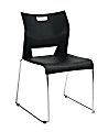 Global® Duet™ Stacking Chairs, 33 1/4"H x 22 3/4"W x 20 3/4"D, Asphalt Night/Chrome 1 thumbnail image