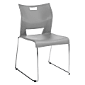 Global® Duet™ Stacking Chair, 33 1/4"H x 20 1/2"W x 23"D, Ivory Cloud/Chrome