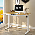 FlexiSpot EW8 Electric 48"W Electric Height-Adjustable Standing Desk, Maple/White 1 thumbnail image