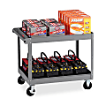 Tennsco Service Cart, 2 Shelves, 36"H x 32"W x 24"D, Medium Gray