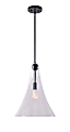 Kenroy Home Oswald 1-Light Pendant, 15-1/4"W, Clear Shade/Black Frame 1 thumbnail image
