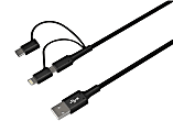 Ativa® 3-in-1 Micro, USB-C & Lightning Cable, 6', Black 1 thumbnail image