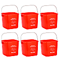 Alpine Sanitizing Buckets, 6 Qt, Red, Pack Of 6 Buckets 1 thumbnail image
