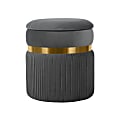 Techni Mobili Velvet Storage Ottoman, 15-1/2"H x 13-3/4"W x 13-3/4"D, Gray, RTAOT25GRY 1 thumbnail image