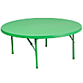 Flash Furniture Round Kid's Plastic Folding Table, 18-1/2"H x 47"W x 47"D, Green
