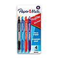 Paper Mate® Profile™ Retractable Ballpoint Pens, Bold Point, 1.4 mm, Translucent Barrel, Assorted Ink Colors, Pack Of 4