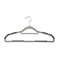 Honey-Can-Do Rubber Grip No-Slip Plastic Hangers, 9-1/2" x 17-3/4", Gray/Black, Pack Of 50 Hangers