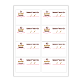 Custom Printed 3-Color Laser Sheet Labels And Stickers, 2-1/2" x 4" Rectangle, 8 Labels Per Sheet, Box Of 100 Sheets