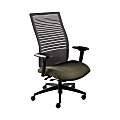 Global® Loover Weight-Sensing Synchro Chair, High-Back, 42"H x 25 1/2"W x 24"D, Sandcastle/Black