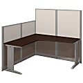 Bush Business Furniture Office In An Hour L Workstation, Mocha Cherry Finish, Premium Delivery