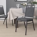 Flash Furniture HERCULES Square-Back Stacking Banquet Chair, Dark Gray/Silver