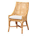 bali & pari Bella Rattan Dining Accent Chair, White/Natural Brown