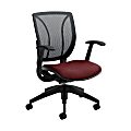 Global® Roma Mesh Mid-Back Chair, 38"H x 25 1/2"W x 23 1/2"D, Red Rose/Black