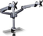 Mount-It! MI-45116 Expandable Dual-Monitor Desk Mount, 10"H x 26"W x 10"D, Silver 1 thumbnail image