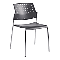 Global® Sonic Armless Chair, 33"H x 21 1/2"D x 21 1/2"D, Gray/Chrome