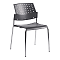 Global® Sonic Armless Chair, 33"H x 21 1/2"D x 21 1/2"D, Gray/Chrome 1 thumbnail image