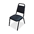 Lorell® Banquet Stack Chair, Vinyl, Black, Set Of 4