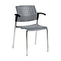 Global® Sonic Armless Chair, 33"H x 23"W x 21 1/2"D, Gray/Chrome 1 thumbnail image